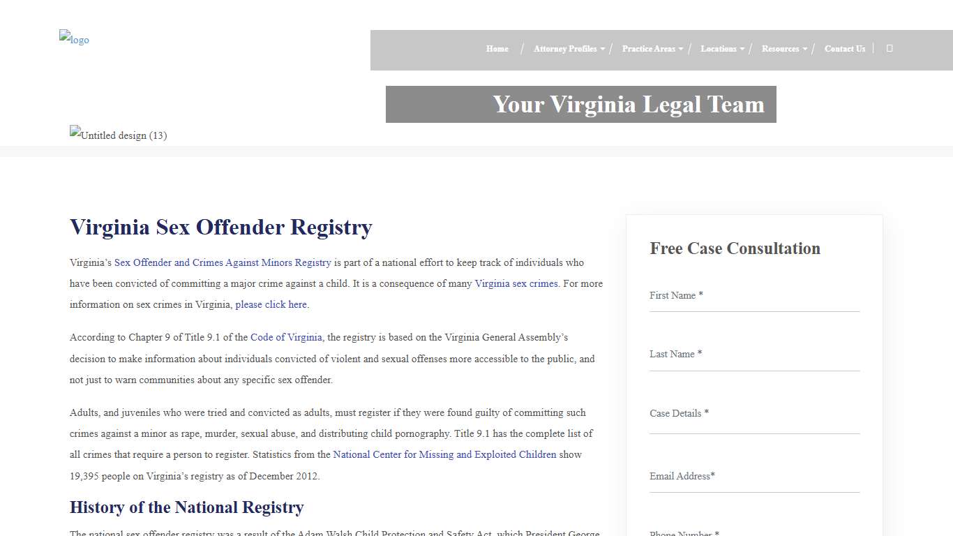Virginia Sex Offender Registry Requirements VA Code